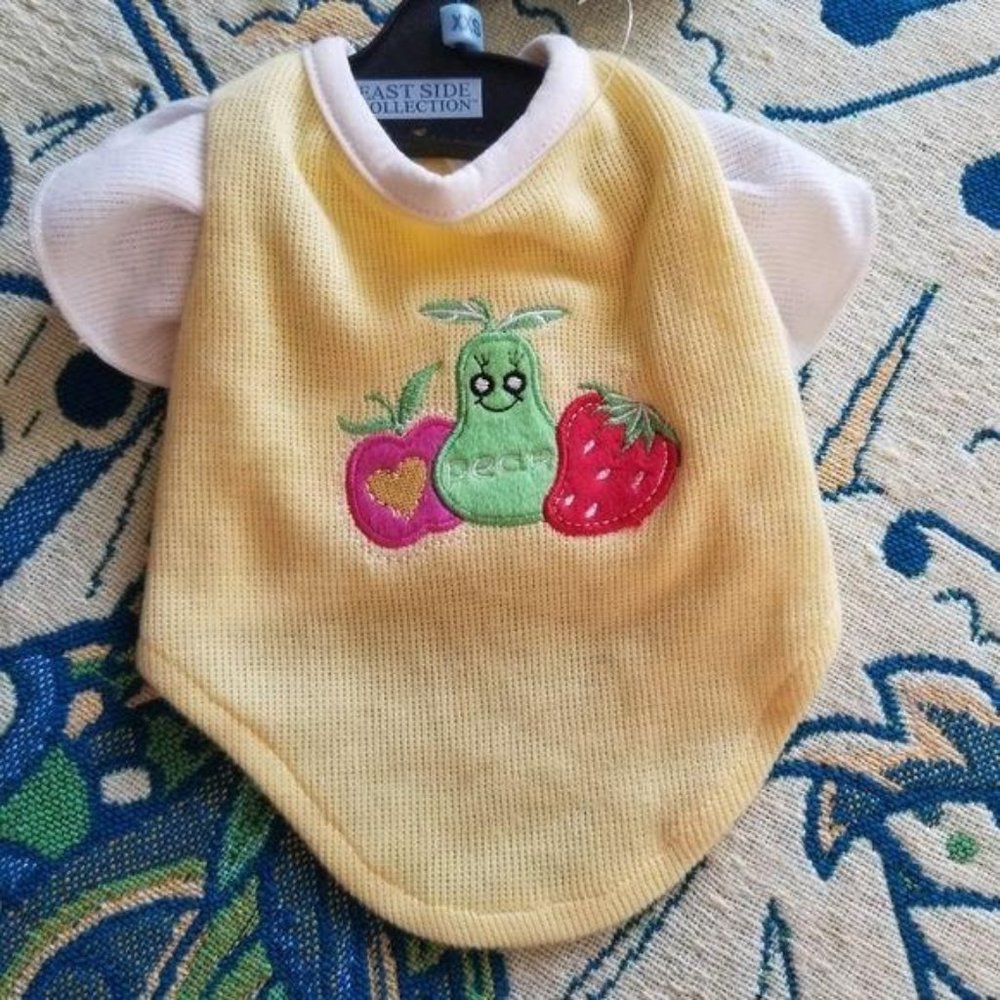 NWT Extra Small Yellow Fruit Bowl Casual Canine XS